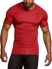 [TSLA] Men's Cool Dry Short Sleeve Compression Shirts, Athletic Workout Shirt, Active Sports Base Layer T-Shirts
