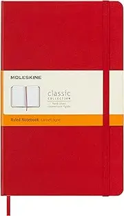 Moleskine S30048 Classic Hard Cover Notebook- Ruled- Large- Scarlet Red, (QP060F2)