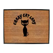 Animal Crazy Cat Lady White - Funny Novelty Doormat Man Cave Floor mat