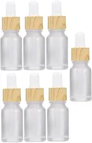 Healeved 7pcs Frosted Glass Dropper Bottles Refillable Vials for Essential Oils Perfumes and Liquids Travel Friendly Design for Precise Dispensing and Storage