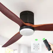 60 Inch Low Profile Ceiling Fan Flush Mount Chandelier Light with LED and Remote