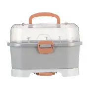 Plastic Storage Box Feeding Bottle Drying Rack With Anti-dust Cover For Newborn