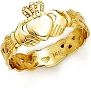 [JewelryWeb] 14k Yellow Gold Ladies Irish Claddagh Celtic Trinity Knot Ring Size 7.0 Band Style-Ring for Women