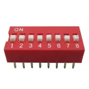 50PCS NEW Red 2.54mm Pitch 8-Bit 8-Positions Way Slide Type DIP Switch Module