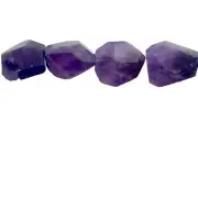 Amethyst Faceted Beads | 21x18x17-25x21x15mm | Purple | Faceted Nugget | 4 Beads