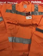 5 HARD YAKKA BULK LOT WORKWEAR WORK SHIRTS -2XL Uniforms Reflective Tape