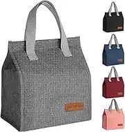 lmytdo Lunch Bags for Women Men, Portable Insulated Lunch Bag Water-Resistant Leak-Proof Lunch Box Tote Bag for Kids Girls Boys Adults, Thermal Cooler Bag for Work School Picnic Travel (Grey)