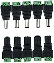 Yardenfun 12V DC Power Connector Jack Set for Strip Lighting 5pcs Male 5pcs Female No Crimping Screw Terminal Quick Connect