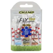 Champ Zarma FLYtee MyHite Striped 3 1/4" Tees - 25 Pack White/Red Stripes