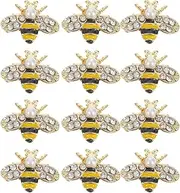 LRXIYODE 12pcs Alloy Bee Nail Charms Rhinestone Nail Art Supplies Creative DIY Whimsical Bee Jewelry