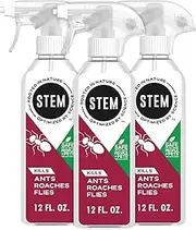 STEM for Ants, Roaches and Flies: Plant-Based Active Ingredient, Botanical Spray for Indoor and Outdoor Use; 12 fl. oz. (Pack of 3)