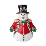 Spode Christmas Tree Black & White Snowman Cookie Jar