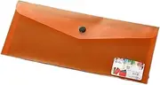 Filing Envelopes 25.5 * 13cm Stationery Envelope Storage Bag Plastic Document Pouch with Snap Transparent Frosted File Folders Office Supplies Plastic Folders(Orange)