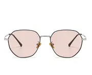 G129 Outdoor Cycling TAC Ocean Film Polarized Color-changing Sunglasses Black Frame To Pink Flat Glasses for Men and Women