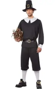 PILGRIM MAN ADULT MENS FANCY DRESS THANKSGIVING AMERICAN COSTUME
