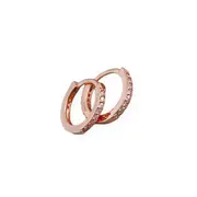 ANYCO Earrings Rose Gold White Minimalist Round Zircon Stud For Women Girl Teen Elegant Fashion Stylish Accessories Jewelry Gifts