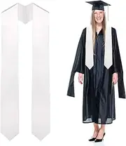 [CUTEABC] Graduation Stole Plain,Adult Plain Graduation Stole for Academic Commencements, 60'' Long Graduation Stole Sublimation Plain Honor Stole Blank Unisex (White), Wihte