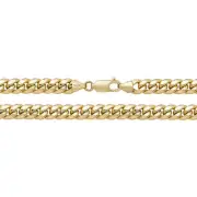 Girls 9ct Gold 6mm Semi Solid Cuban Curb Chain Necklace