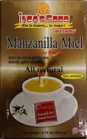 Inca's Food. Manzanilla/ Miel . Tea 25 Bags Pack X2 Cajas Peruvian