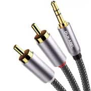 DUKABEL RCA to 3.5mm, 3.5mm to RCA Cable 2-Male RCA to AUX Cable Braided 1/8 ...