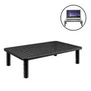 Monitor Stand Riser Adjustable Height Desk Holder-Black