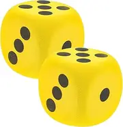 UPKOCH 2pcs Foam Dice Large Foam Dice Big Giant Game Nights Large Party Playing Supplies Game Props Theme Party Prop Yellow Eva