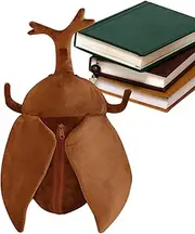 [Naqqios] Plush Backpack - Cartoon Animal Backpack Lightweight School Bag | Plush Beetle Bag Plush Toy Backpack Cartoon Beetle School Bag Lightweight Cute Travel Bag Cute Plush Insect Backpack For Boys