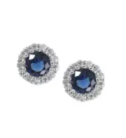 Giani Bernini Sterling Silver Blue Cubic Zirconia Halo Stud Earrings