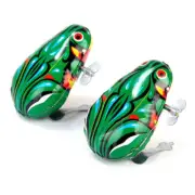 Kids Gift Jumping Iron Frog Toy Frog Action Figures Frog Wind Up Toy Clockwork