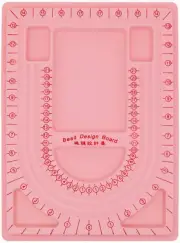 Pink Bead Board with Flock, 9.5 by 12.9-Inch, Design Beading Board Tray DIY Craf