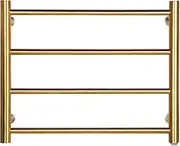 Towel Warmer Wall Mounted Electric 4 Bar Heated Towel Rack, 304 Stainless Steel Thermostat Heated Towel Rail Radiator for Stylish Bathroom, 58W, 54×45×12Cm,Brushed Gold