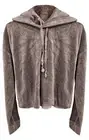 Juicy Couture top hat wildstyle cropped velour hoodie pullover size XL
