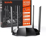 Tenda AC1200 Gigabit WiFi Router – Dual Band Router for Wireless Internet, 3 x GE Ports, 4x6dBi Antennas, MU-MIMO, IPv6, Guest WiFi, Access Point Mode, Long Range Coverage(AC8)