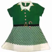 Junior Womens Elf Dress Christmas Santas Helper Holiday Pullover Tunic XL(15-18)