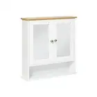 Bathroom Mirror Cabinet Wall Mounted Medicine Shaving Storage Shelf White