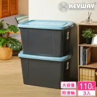 在飛比找momo購物網優惠-【KEYWAY 聯府】帕特滑輪整理箱110L-3入(收納箱 