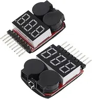 2pcs Battery Tester Led Battery Capacity Voltage Indicator Car Circuit Tester Buzzer Led Low Voltage Buzzer Alarm Charging Indicator Black Electronic Component