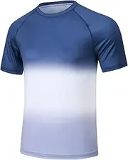 [Huayuzh] Men's UV Rash Vest Mens Short Sleeve Swimming T Shirt UPF 50+ Rash Guards Quick Drying Summer Surfing Beach Top