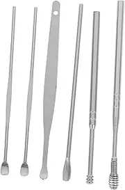 SAFIGLE 6Pcs Stainless Steel Ear Cleaning Tools Set Portable Ear Wax Extractor Kit for Home and Travel Safe and Cleaning Tools