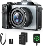 Photography and Video Auto-Focus, 56MP Anti-Shake Vlogging Camera with 18X Digit
