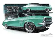 HOLDEN TORANA LC XU1 TAORMINA AQUA A2 FRAMED PRINT (HC48H)