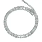 Twisted Cord Trim, 11 Yard 3.5mm 3-Ply Twine Braided Rope Thread, Silver Grey