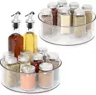 Lazy Susan, 2 Pack round Plastic Clear Rotating Turntable Organization & Storage