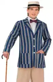 Boater's Jacket Roaring 20's Striped Dress Up Halloween Adult Costume Accessory