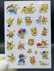 22pc Pokemon Sticker Wearing Hat Pikachu Small Various Design 1+1Sheets