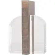 Crystal Geometric Decorative Bookends Arched Non Skid Bookends, Set of 2 Offi...