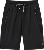 [MakingDa] Mens Gym Mesh Shorts Summer Casual Running Sports Elasticated Waist Shorts with Zip Pockets