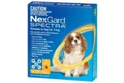 NexGard SPECTRA Flea, Tick & Heartworm for Dogs 3.6-7.5kg - Yellow - 3 Pack