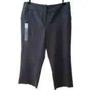 NEW Nicole Miller NY Womens Size 10 Perfect Fit Easy Care Capri Pants Gray NWT