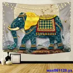 #精品熱賣#東南亞民族風掛毯掛布客廳背景墻裝飾畫泰國大象布藝掛畫印度掛布